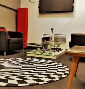 Recording studio foyer