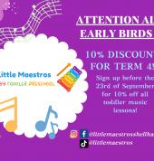 Special Offer! 10% discount for term 4, 2022.