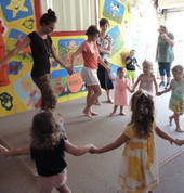 Mum and children have lots of fun at music