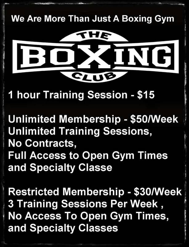 the boxing club prices
