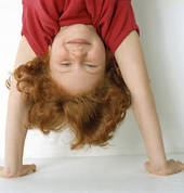 Boy gymnastics handstand
