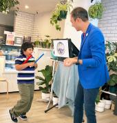 A child having fun at my show