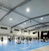basketball court with kids