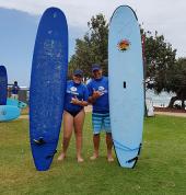 Surfing is great fun to share with a friend!