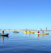 Kayaking on the beautiful Boardwater on the Gold Coast