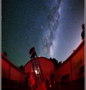 The beautiful Milky Way & our largest of 5 telescopes used in our public observatory sessions held on Friday & Saturday nights.