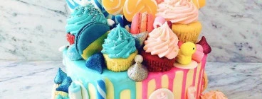 California Drip Buttercream Cake - Baby Shower Reveal