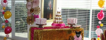 Birthday girl - Make Up Theme Party - custom decor, balloons, cake, cupcakes
