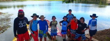 This Photo is of the Scouts and leaders after an overnight camping and Canoeing adventure on the Ross River