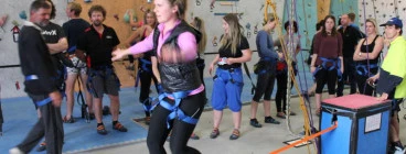 On the slackline and looking steady