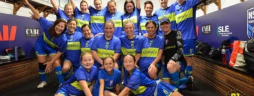 Our Over 35 Women Division 1 team celebrate Female Football Week