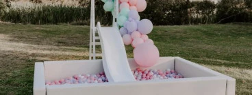 White Ball pit with white slide