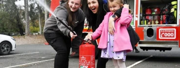 Fire Extinguisher activity for fire engine party