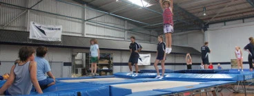 Jumping balancing flipping in to 2025 Subiaco Trampoline Clubs