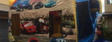 Cars Jumping Castle Combo with slide and basketball ring