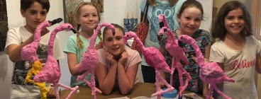 The Picasso Kids Art Class and their Fabulous Flamingo Sculptures