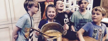 Cooking dinner for the MEALTRAIN to help support local families touched by cancer xx