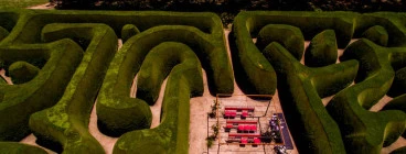 Aerial view of centre of maze