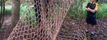 Cub Scout climbing rope wall