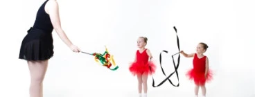 Fun with ribbons in the pre-school dance class.