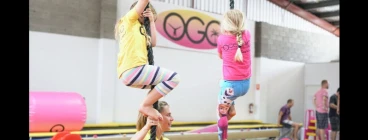 Rope climbs with a Preschool Class