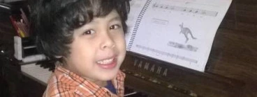 4 and a half having  fun piano lesson
