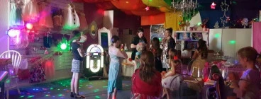 Our party shop while having a Disco party