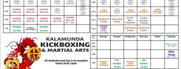 2017 Timetable