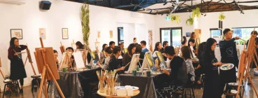 Sip-and-paint workshops! We do both acrylic and watercolour.