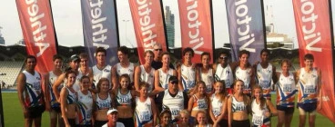 Some of our Casey Cardinia Athletics club members at the AV Shield Final