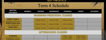 Term 4 Timetable