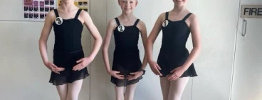 Three ballet dance students