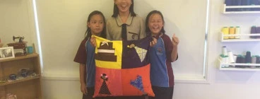 Cushiom completed by the girls as a gift for their Grandfather.