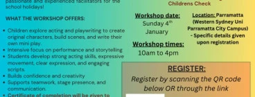 Do you have a child who loves acting? Creative writing? or BOTH????????????? Then our acting and playwriting workshop is just for you! On the 4th of January 2026, Children will have the chance to dive into the beauty of storytelling through developing mag