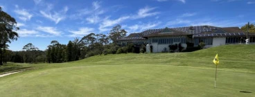 18th green and clubhouse