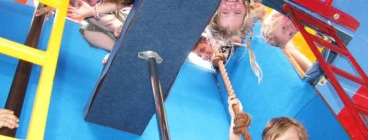 Two Levels connected by tunnels, Ladders, ropes and Poles