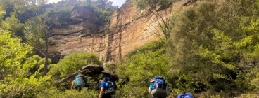 Crossing the landslide in the Blue Mountains