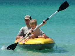 When kayaking in open water, children should be accompanied by an adult.