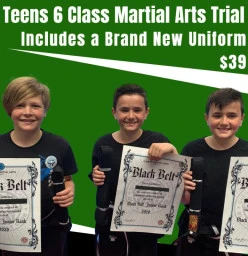 Teens Trial Classes - 4 classes only $19:50 (less than $5 each!) AND we will gift you a free uniform to keep Thornbury Martial Arts Academies