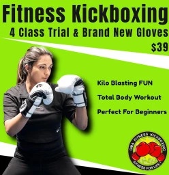 Fitness Kickboxing Trial - $19.50 for four group classes AND we even gift you a brand new pair of gloves for free. Thornbury Martial Arts Academies