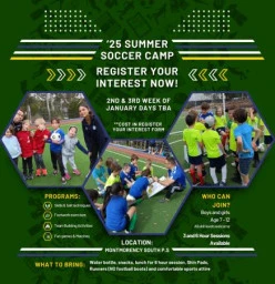 SCHOOL HOLIDAY CAMP JANUARY 2025 Montmorency Soccer Coaches &amp; Instructors