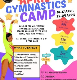 April gymnastics Holiday camp at Eastern Gymnastics Academy Waterloo Gymnastics Clubs