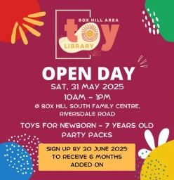 Open Day 31 May 2025 from 10am - 1pm Box Hill Reading &amp; Libraries