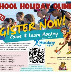 FREE School Holiday "Come, Try and Learn Hockey" Sessions for 5 to 12 year olds ~ Gables Hockey Complex Box Hill Hockey Clubs