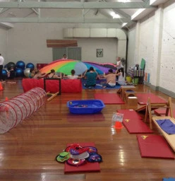 Large equipment set up for exercise and sensory stimulation
