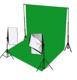 green screen backdrop with light