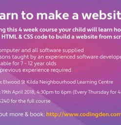 Coding Den - Learn to make a website! Elwood 1