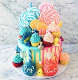 California Drip Buttercream Cake - Baby Shower Reveal