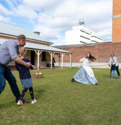 Family participating in Old Dubbo Gaols Character in Costume Performance