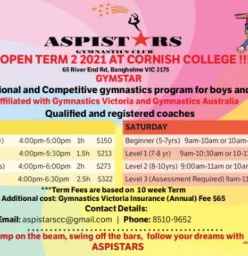 ASPISTARS GYMNASTICS CLUB ( CORNISH COLLEGE LOCATION ) Bangholme 1